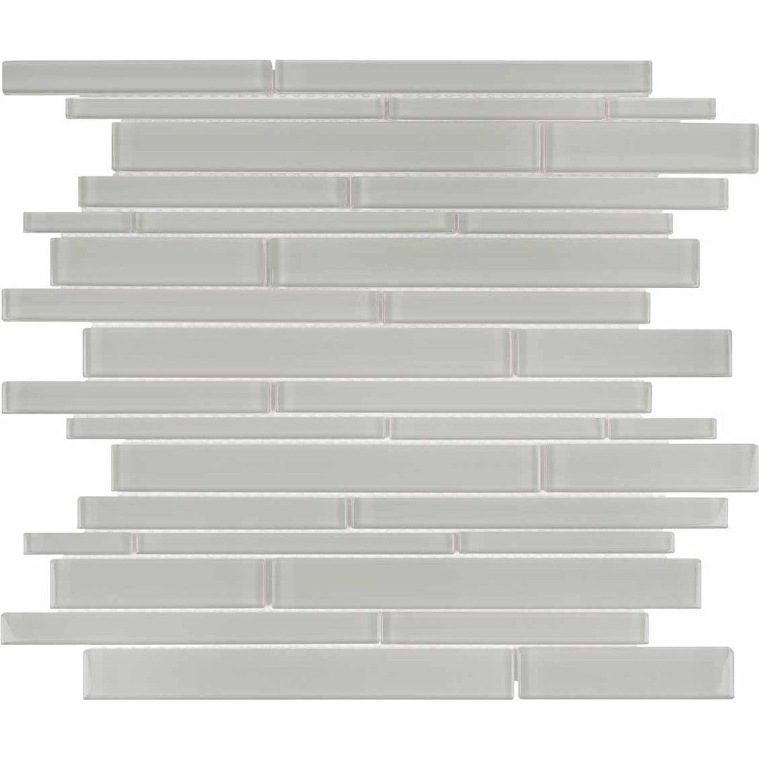Crossville Elements Glass Posh 12" x 15" Gloss Glass Random Strip Mosaic