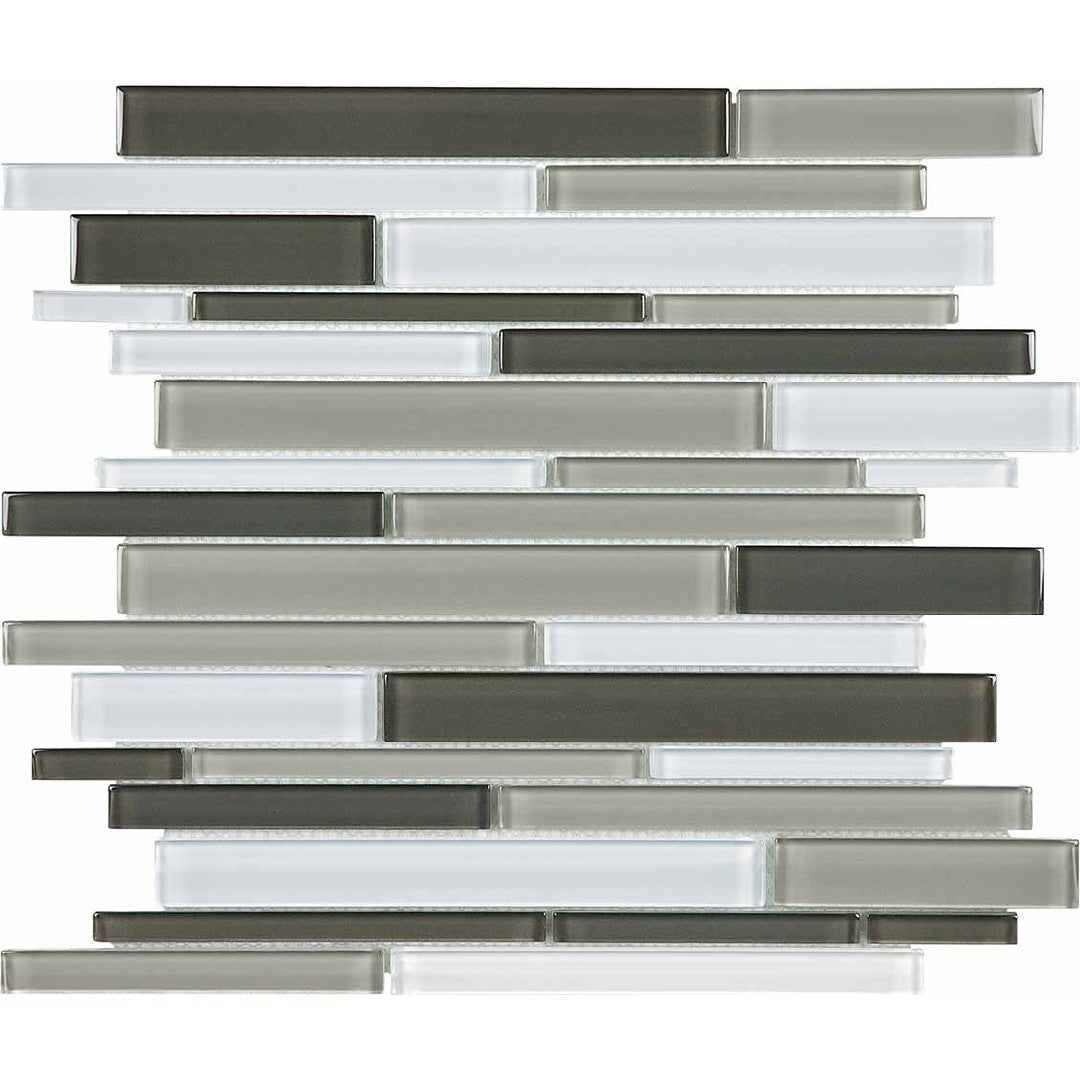 Crossville Elements Glass Posh 12" x 15" Gloss Glass Random Linear Blend Mosaic
