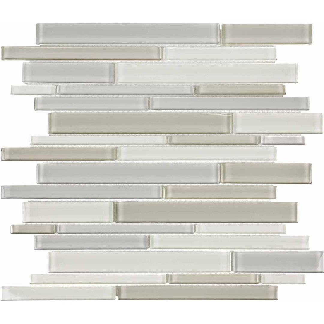 Crossville Elements Glass Posh 12" x 15" Gloss Glass Random Linear Blend Mosaic