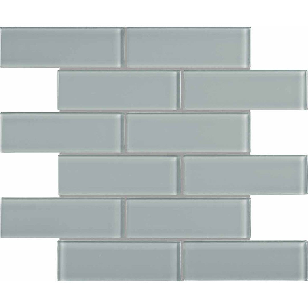 Crossville Elements Glass Posh 12" x 12" Gloss Glass 2x6" Brick Mosaic