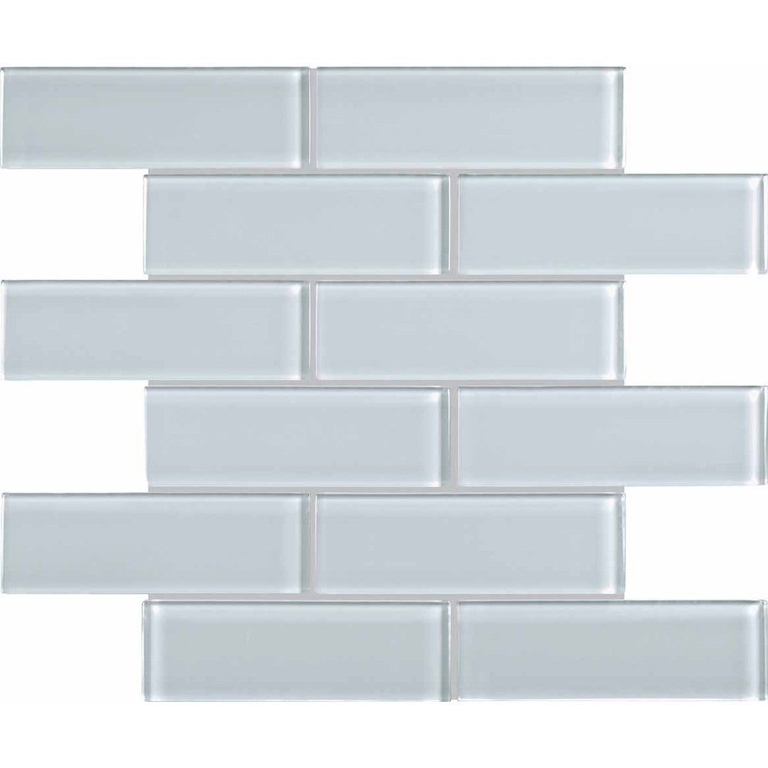 Crossville Elements Glass Posh 12" x 12" Gloss Glass 2x6" Brick Mosaic