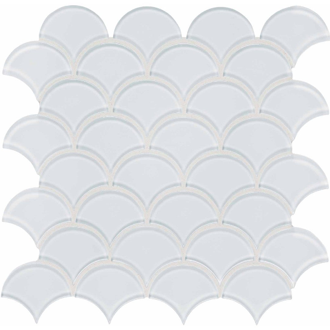 Crossville Elements Glass Posh 12" x 12" Gloss Glass Scallop Mosaic