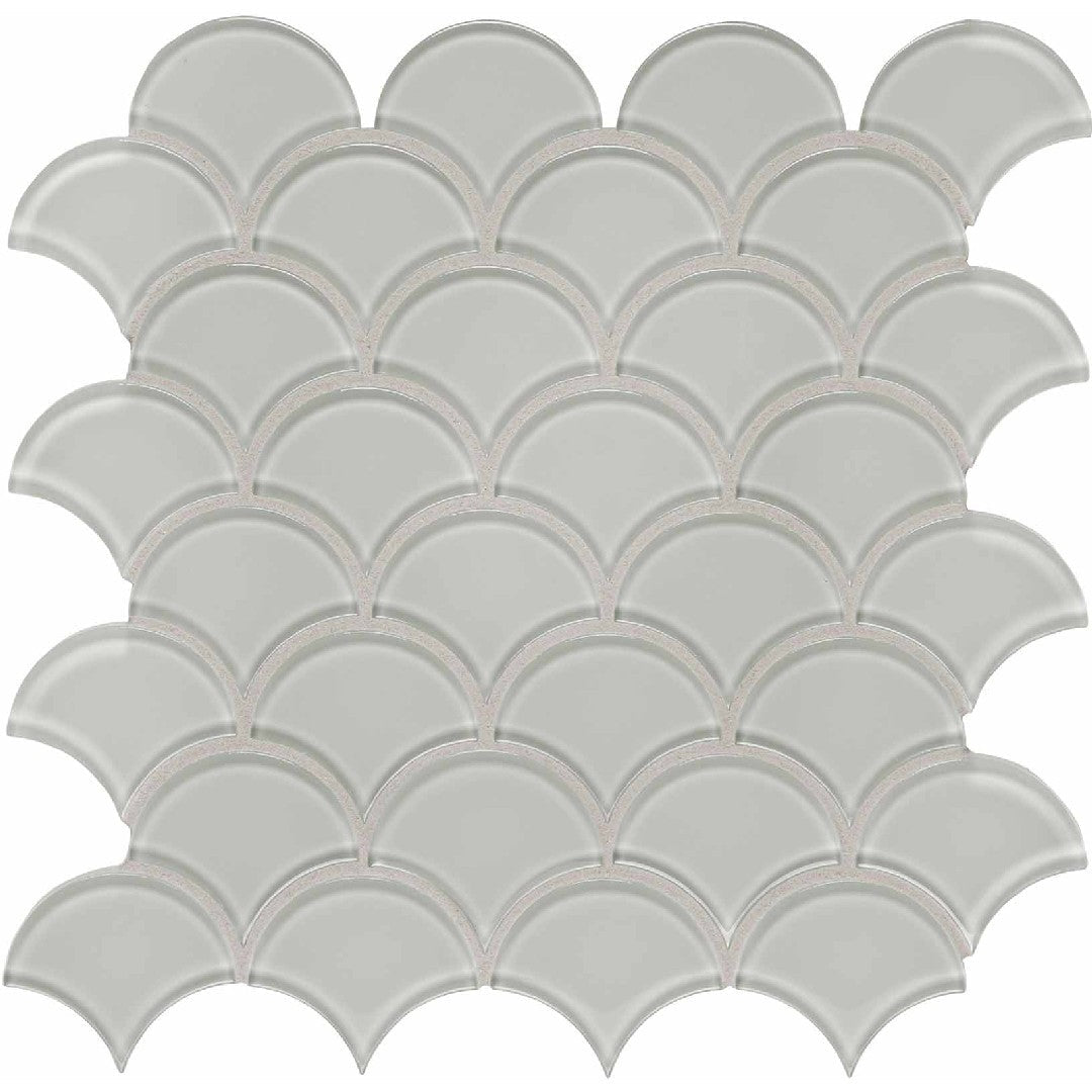 Crossville Elements Glass Posh 12" x 12" Gloss Glass Scallop Mosaic