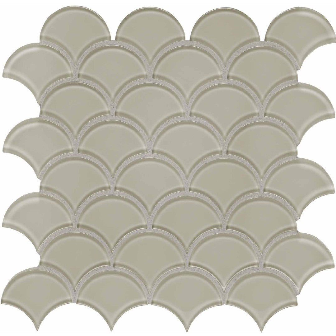 Crossville Elements Glass Posh 12" x 12" Gloss Glass Scallop Mosaic