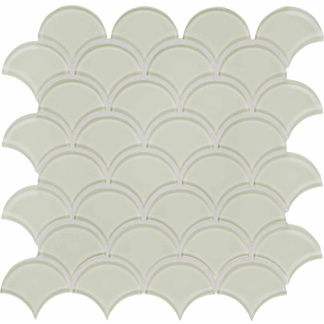 Crossville Elements Glass Posh 12" x 12" Gloss Glass Scallop Mosaic
