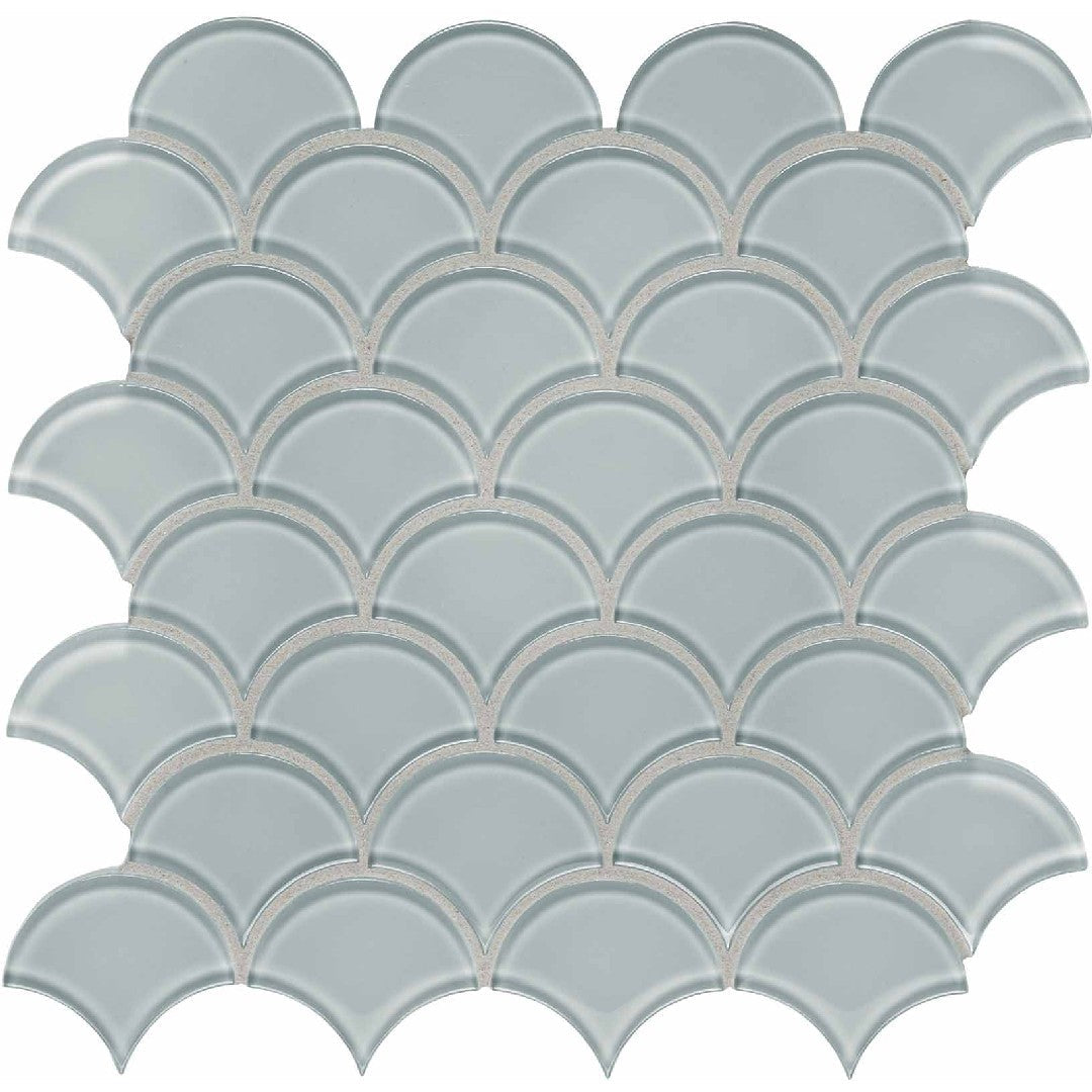 Crossville Elements Glass Posh 12" x 12" Gloss Glass Scallop Mosaic