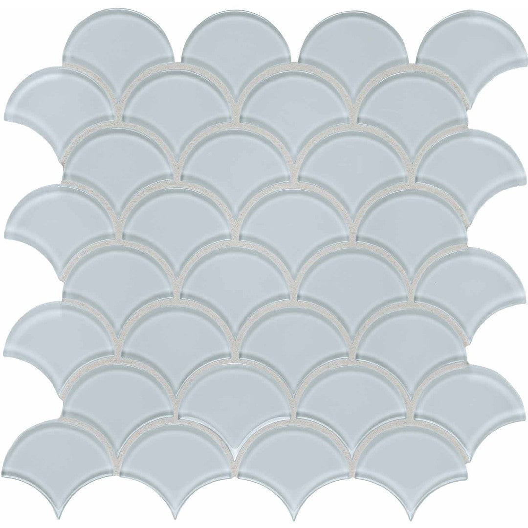 Crossville Elements Glass Posh 12" x 12" Gloss Glass Scallop Mosaic