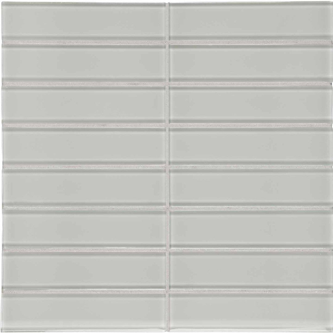 Crossville Elements Glass Posh 12" x 15" Gloss Glass 1.5x6" Straight Stacked Mosaic