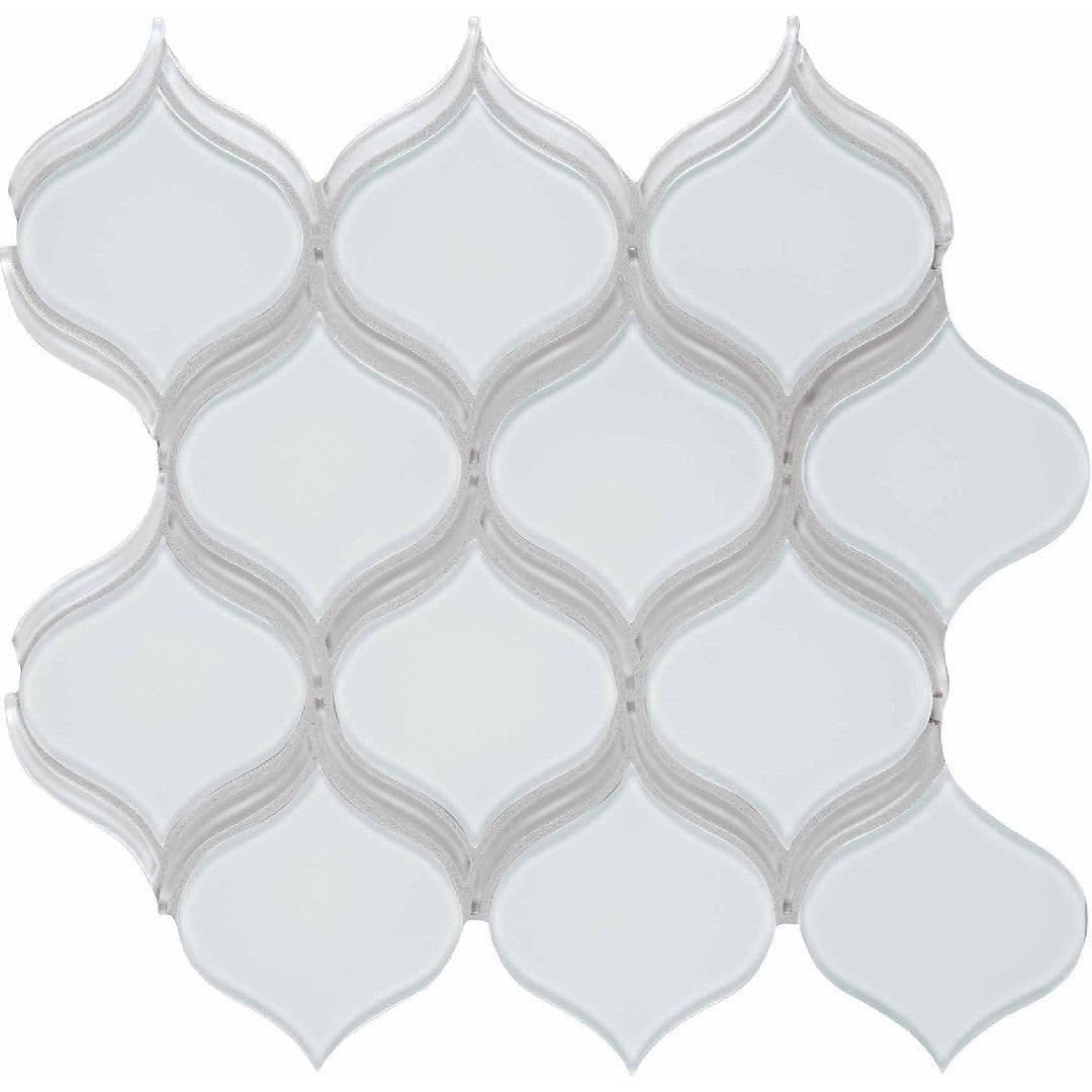 Crossville Elements Glass Posh 12" x 12" Gloss Glass Arabesque Mosaic