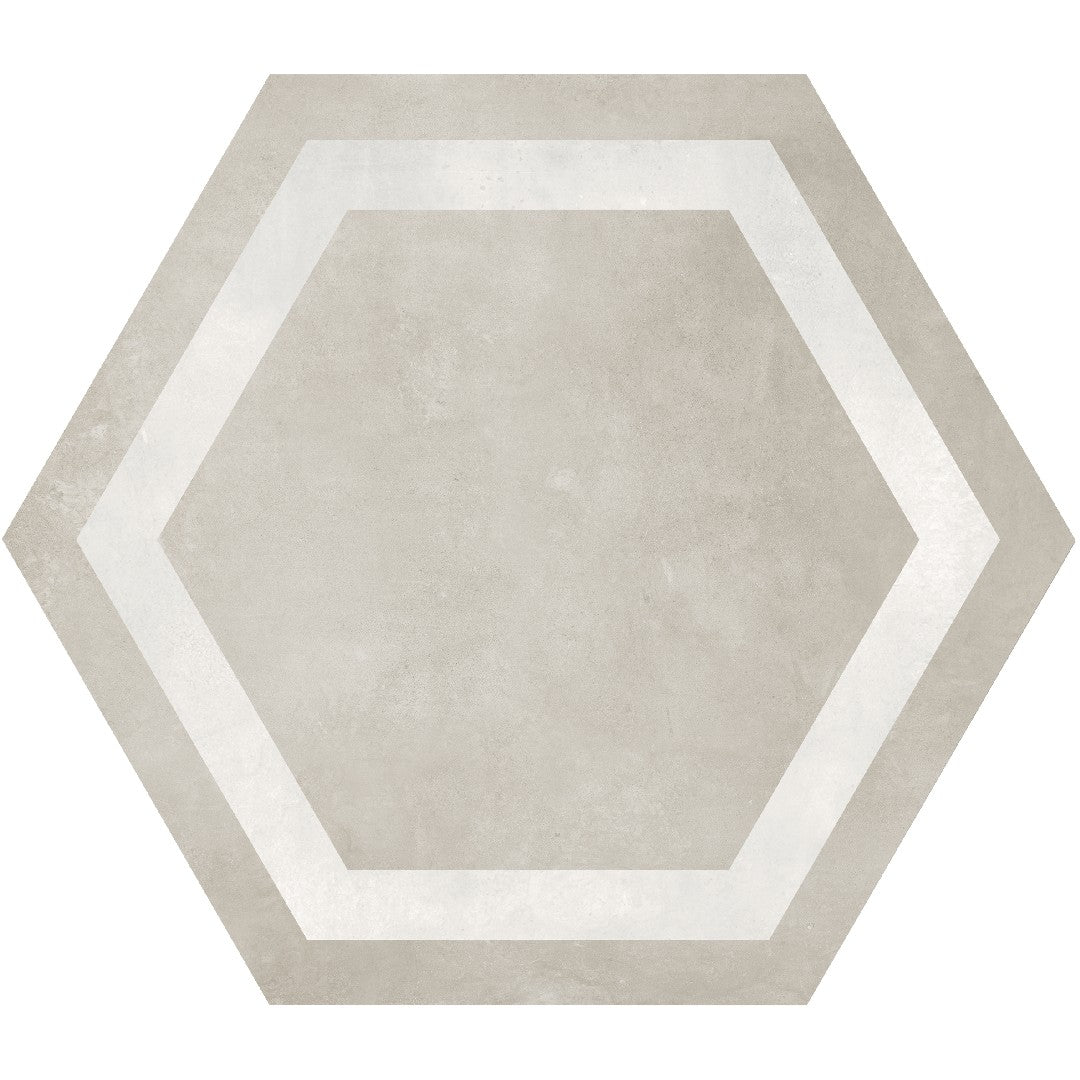 Crossville Form 7" x 8" Matte Porcelain Framed Hexagon Tile