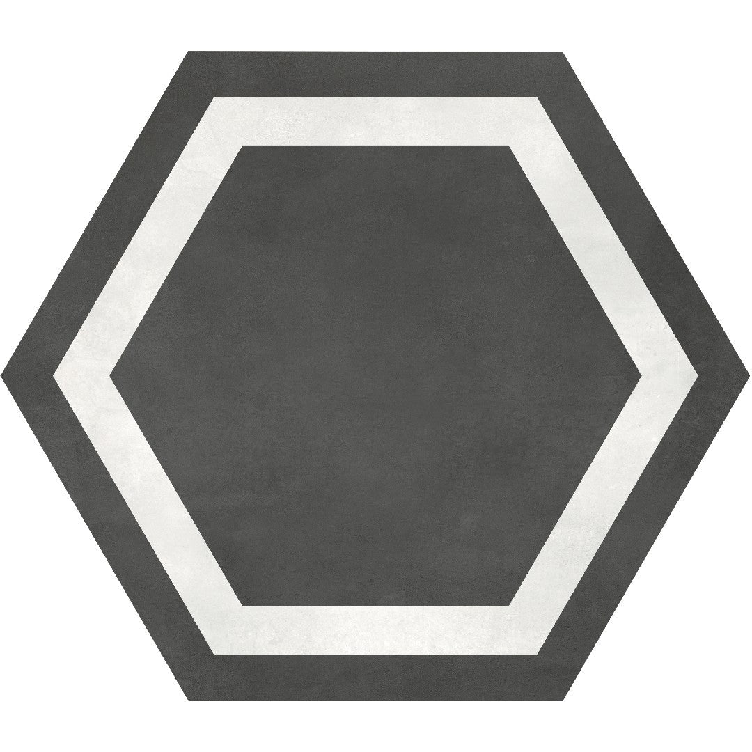 Crossville Form 7" x 8" Matte Porcelain Framed Hexagon Tile