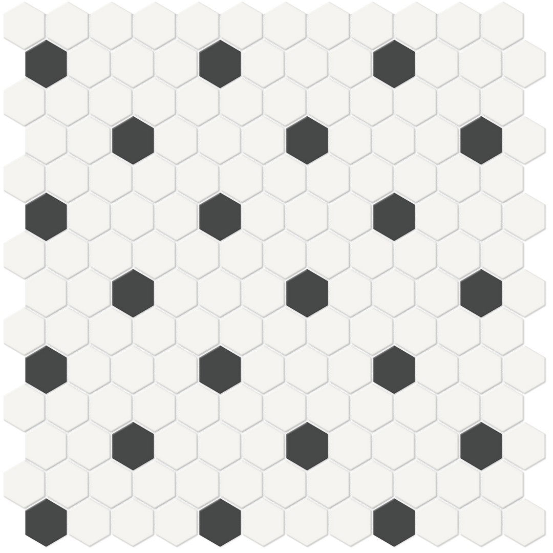 Crossville Soho Patterned 12" x 12" Matte 1" Hexagon Porcelain Mosaic