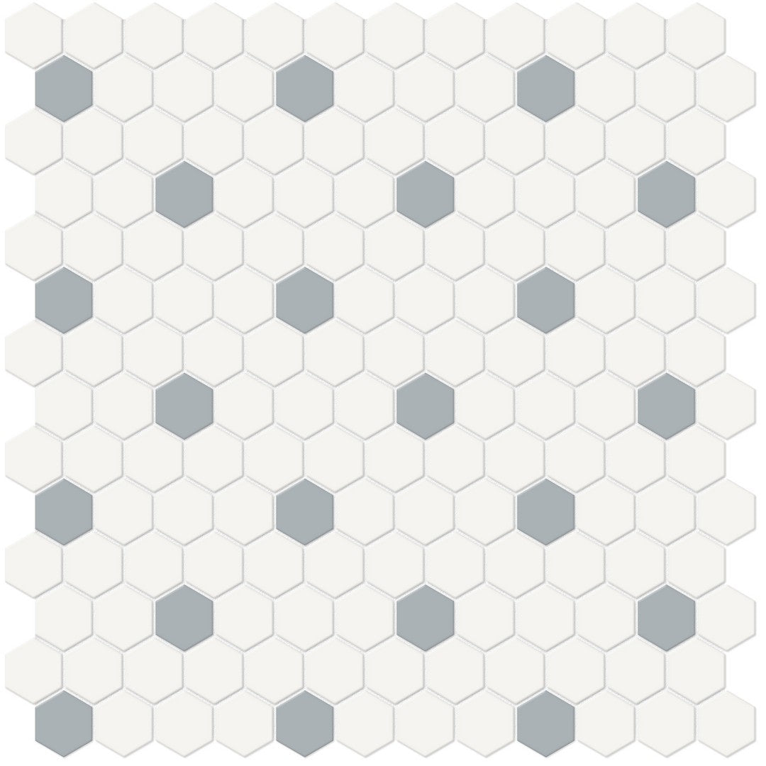 Crossville Studios Soho Patterned 12" x 12" Matte 1" Hexagon Porcelain Mosaic