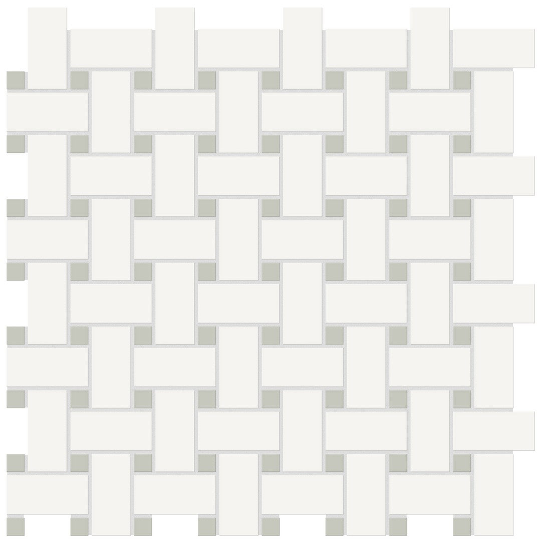 Crossville Soho Patterned 12" x 12" Matte Basketweave Porcelain Mosaic