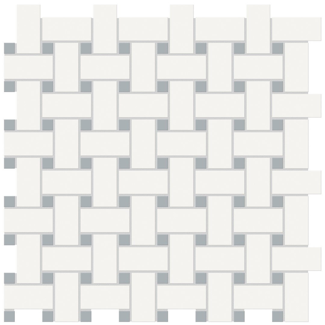 Crossville Studios Soho Patterned 12" x 12" Matte Basketweave Porcelain Mosaic
