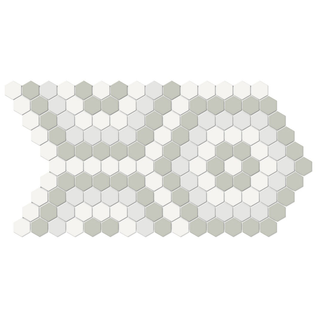 Crossville Soho Patterned 8" x 14" Matte Hexagon Porcelain Mosaic