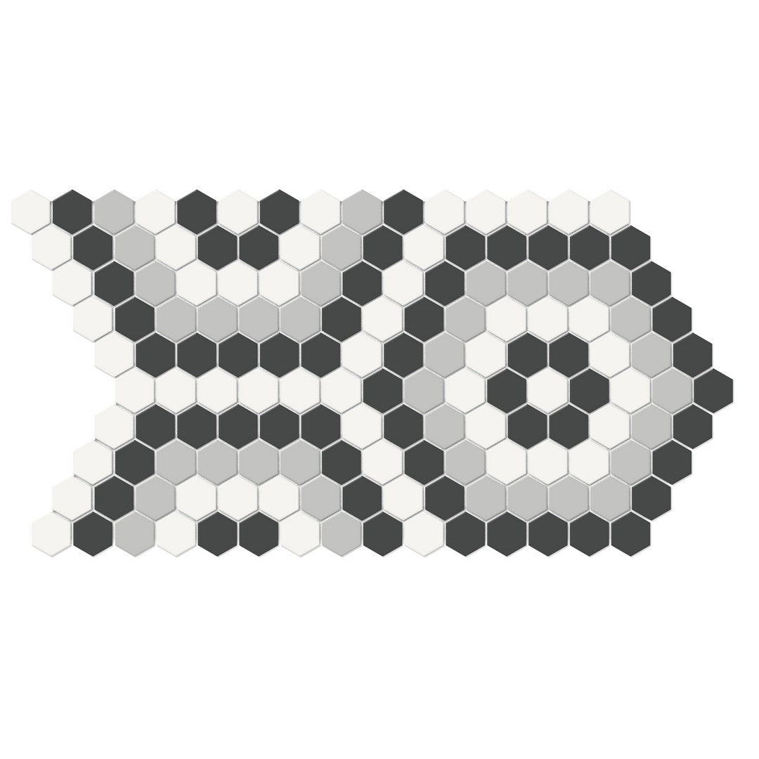 Crossville Soho Patterned 8" x 14" Matte Hexagon Porcelain Mosaic