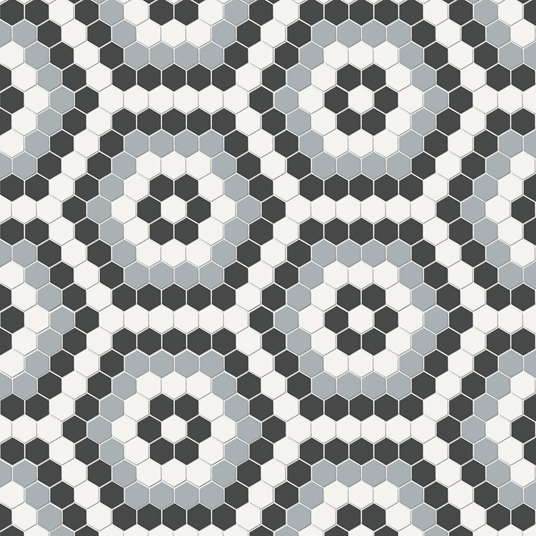 Crossville-Studios-Soho-Patterned-8-x-14-Matte-Hexagon-Porcelain-Mosaic-Dawn-Blend
