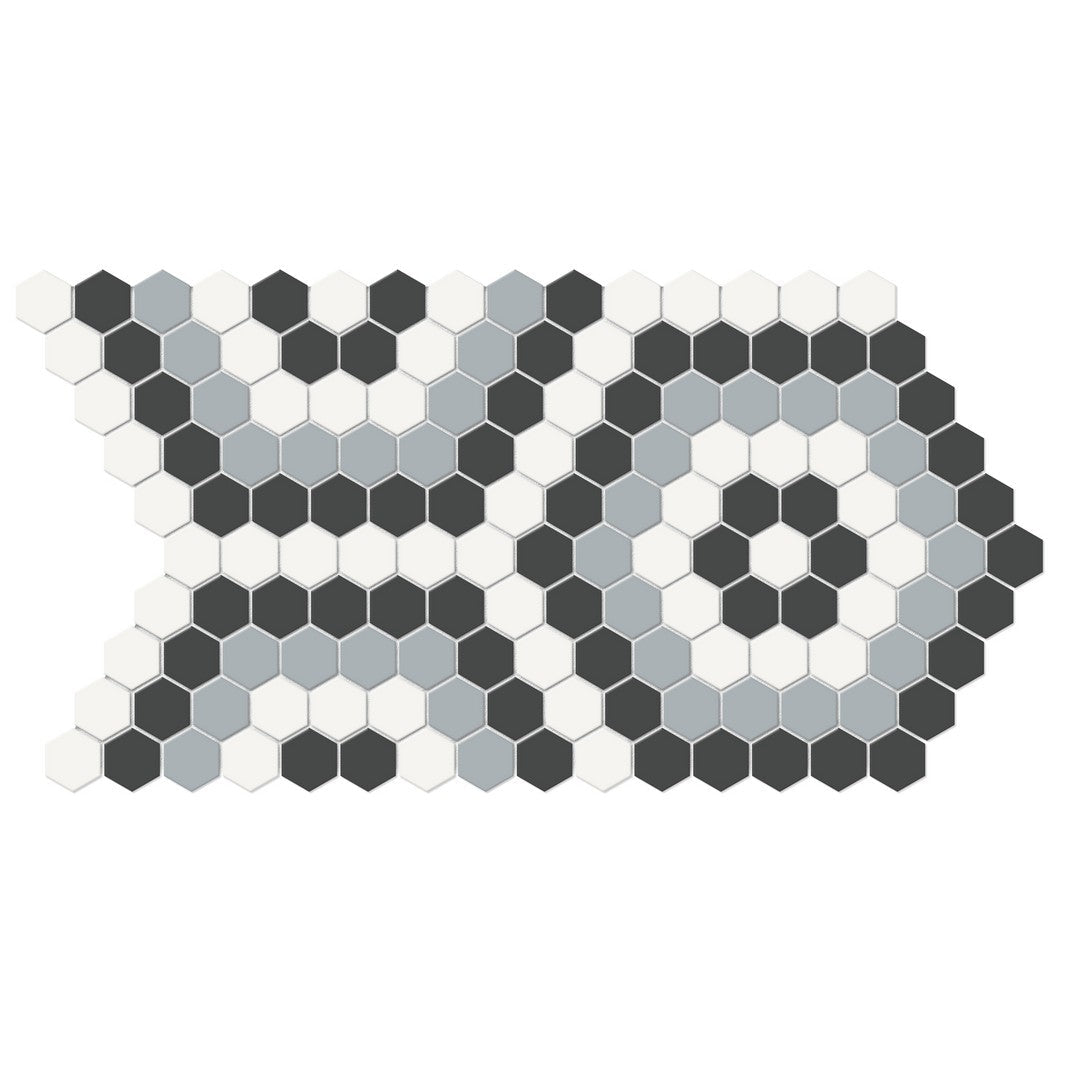 Crossville Soho Patterned 8" x 14" Matte Hexagon Porcelain Mosaic