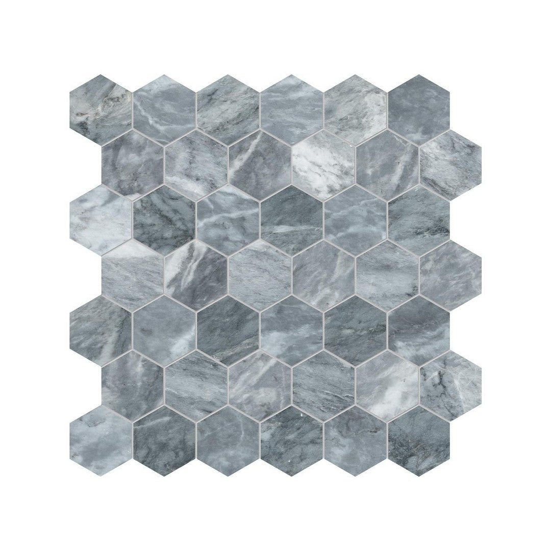 Anatolia Natural Stone 12" x 12" Brushed Marble 2" Hexagon Mosaic