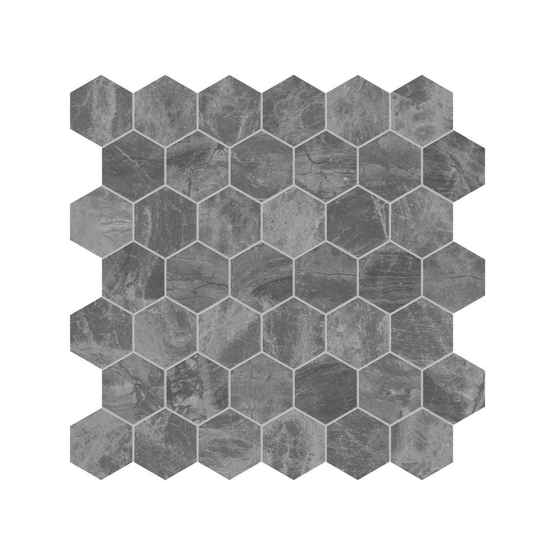 Anatolia Natural Stone 12" x 12" Brushed Marble 2" Hexagon Mosaic