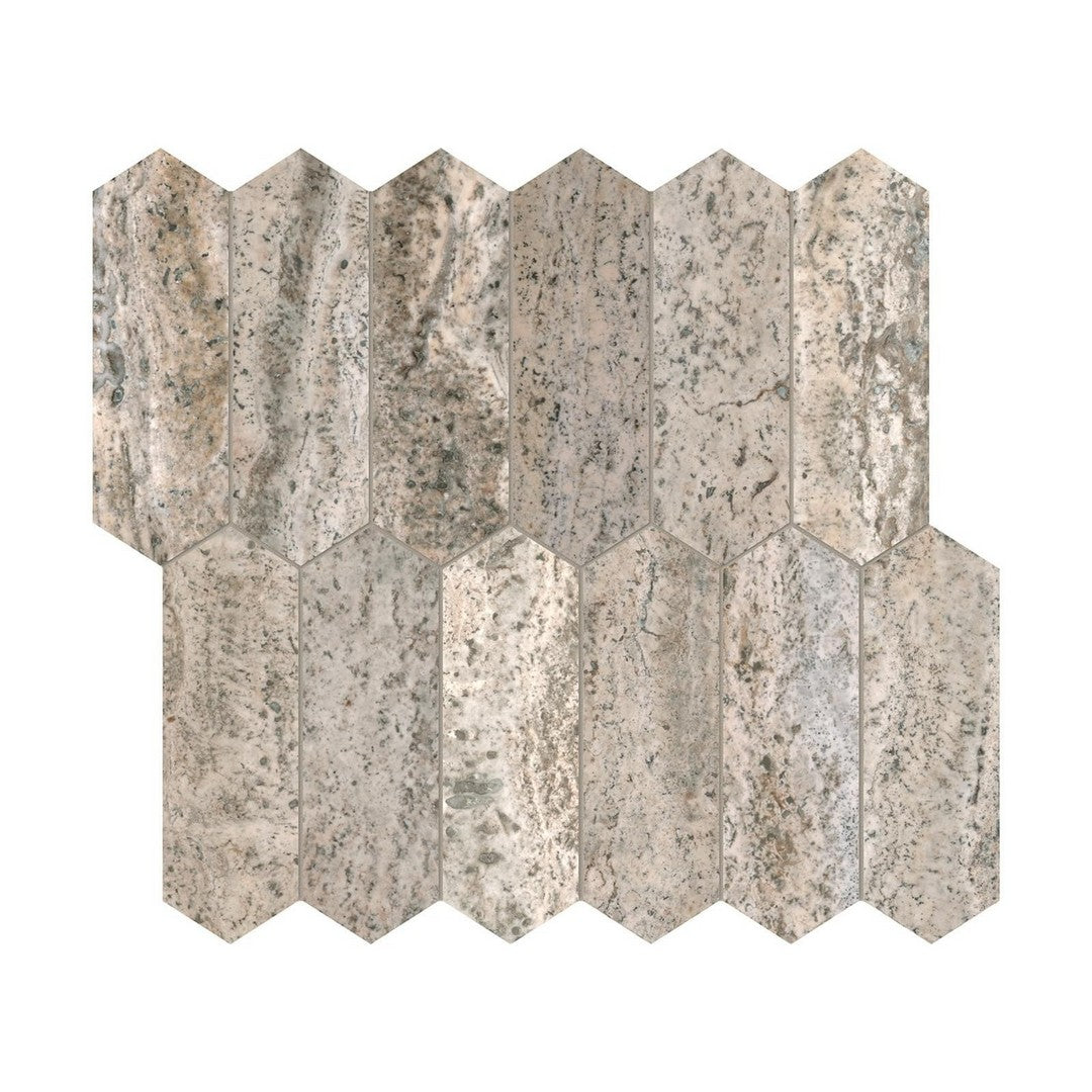 Anatolia Natural Stone 11" x 12" Filled & Honed Travertine 2x6" Picket Mosaic