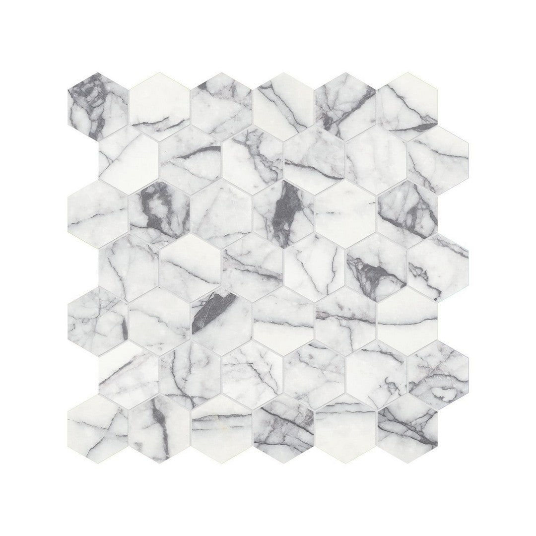 Anatolia Natural Stone 12" x 12" Honed Marble 2" Hexagon Mosaic