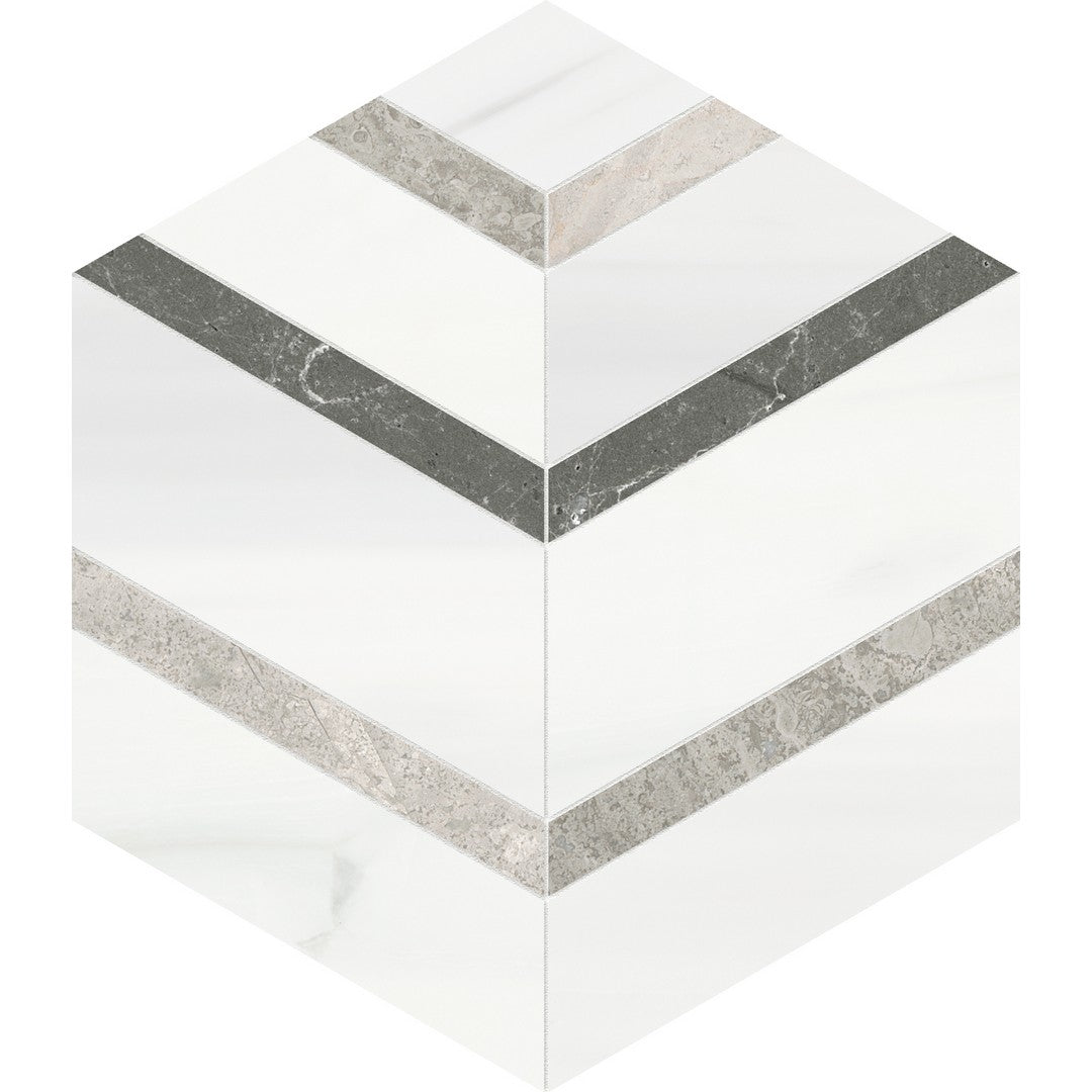Anatolia Utopio 6" x 5" Honed & Polished Marble Hexo Mosaic