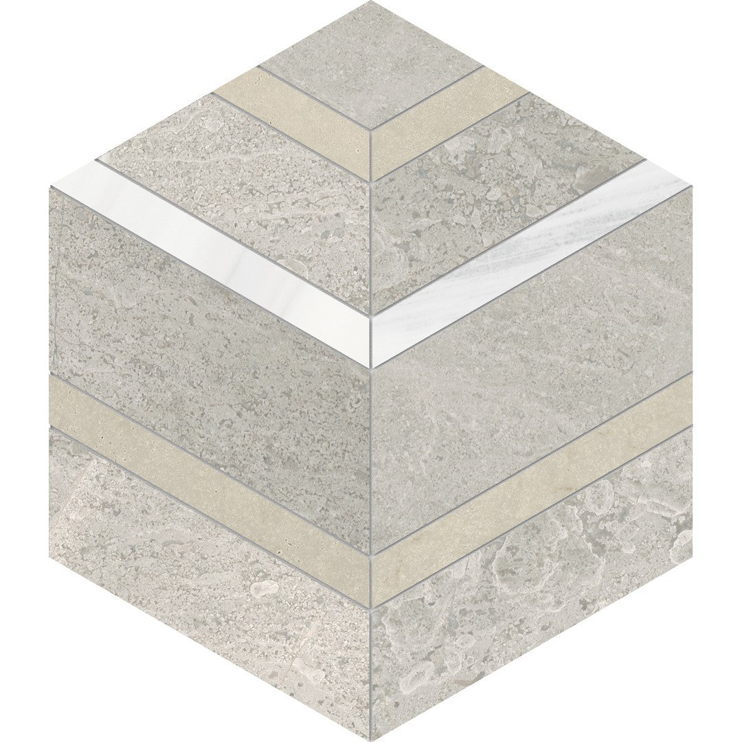 Anatolia Utopio 6" x 5" Honed Marble Hexo Mosaic