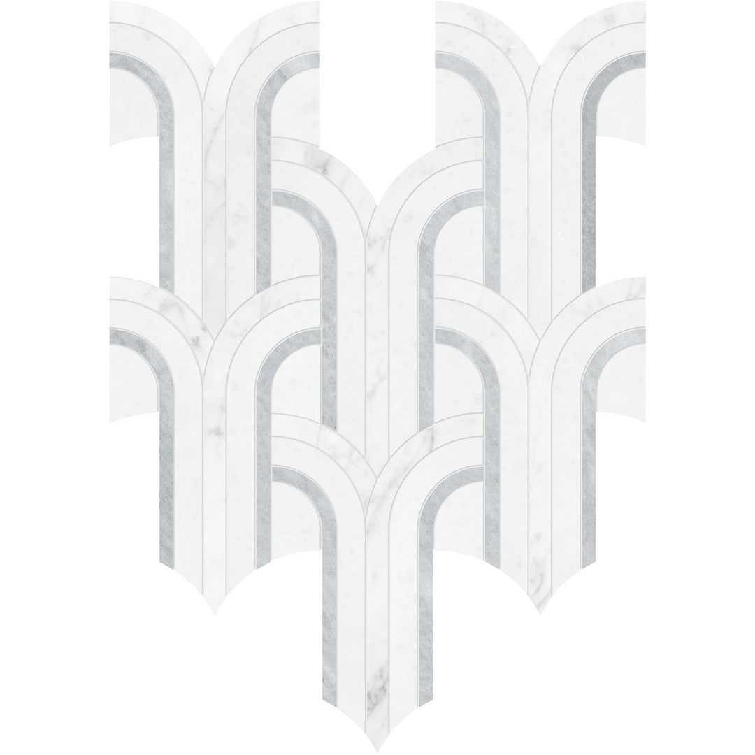 Anatolia Utopio Florence 11" x 12" Honed Marble Scalloped Mosaic