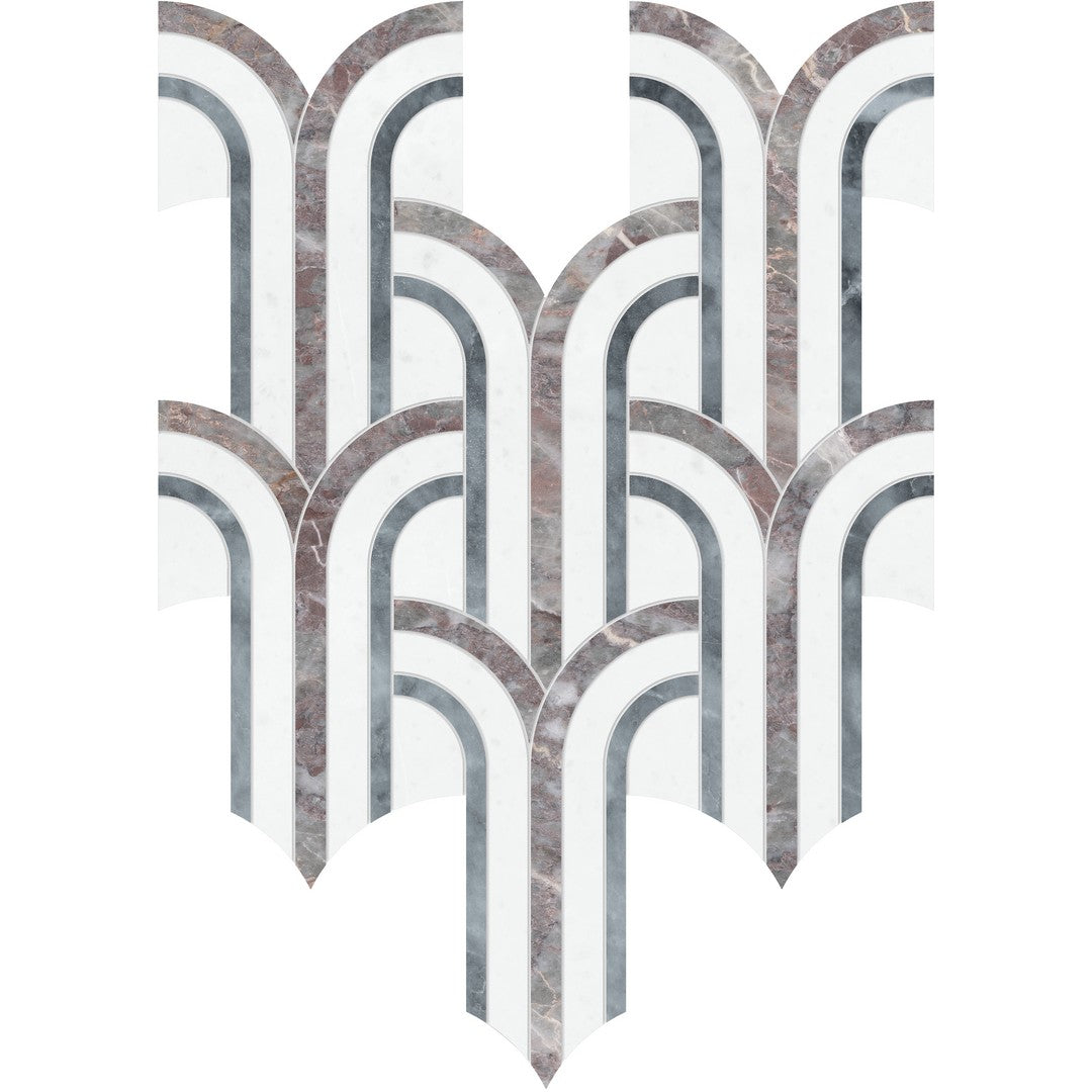 Anatolia Utopio Florence 11" x 12" Honed Marble Scalloped Mosaic
