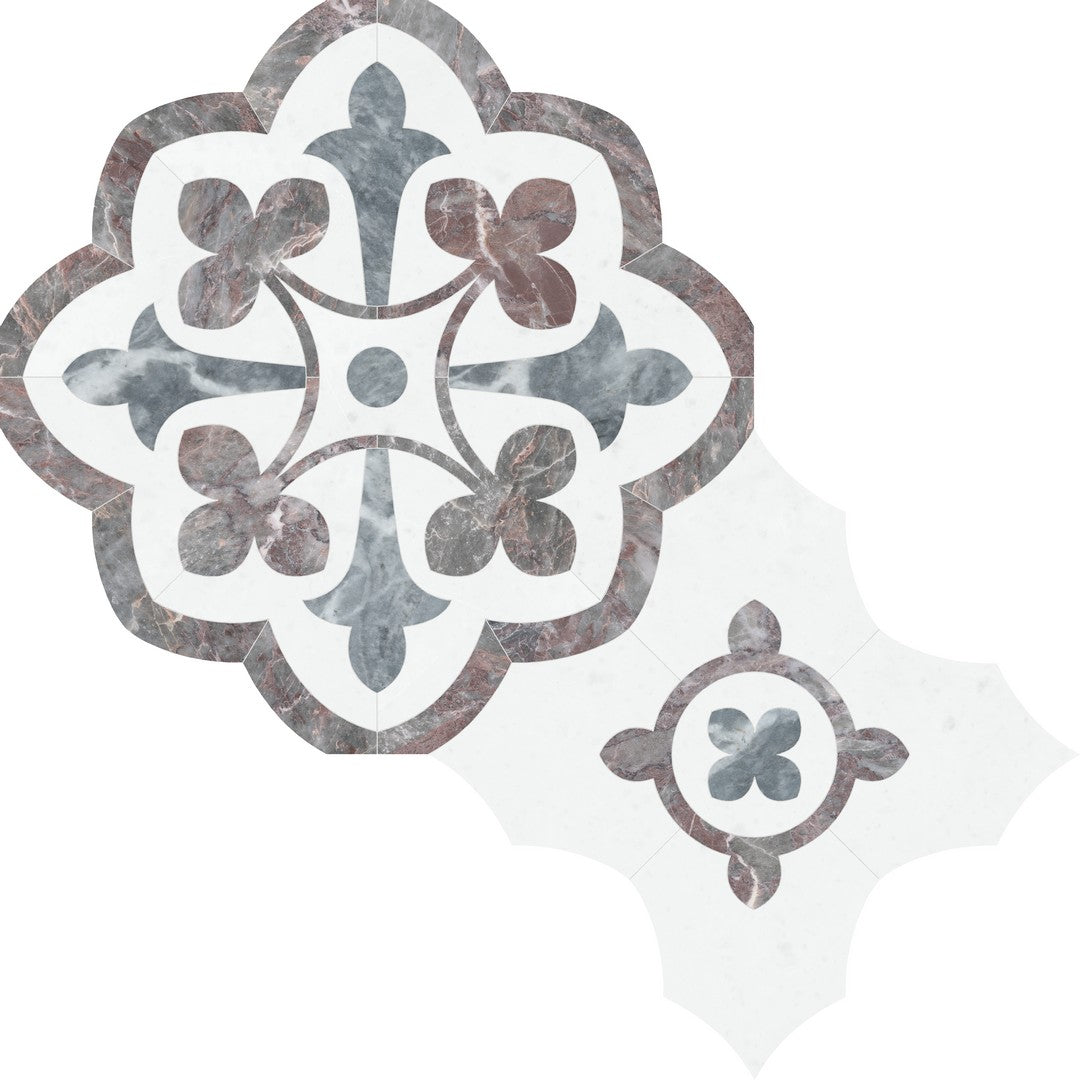 Anatolia Utopio Fleur 16" x 16" Honed Marble Daisy Mosaic