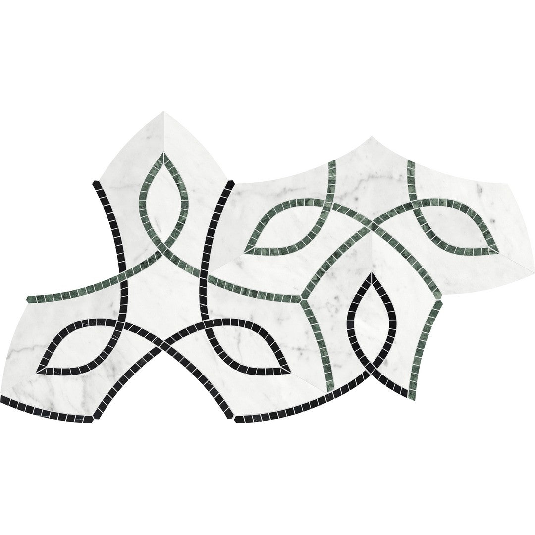 Anatolia Utopio Vine 8" x 14" Honed & Polished Marble Leaf Mosaic
