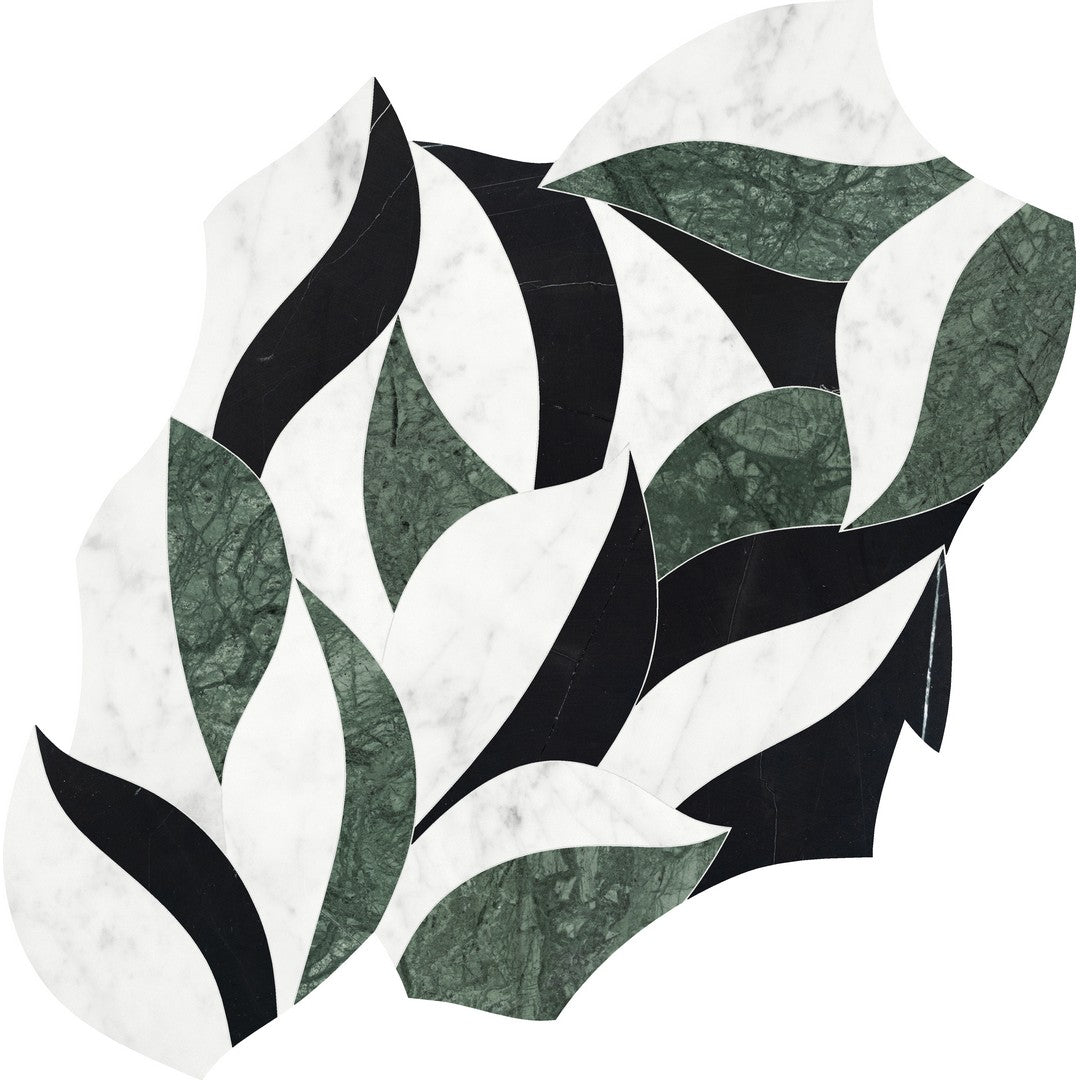 Anatolia Utopio Lush 12" x 12" Polished Marble Leaf Mosaic