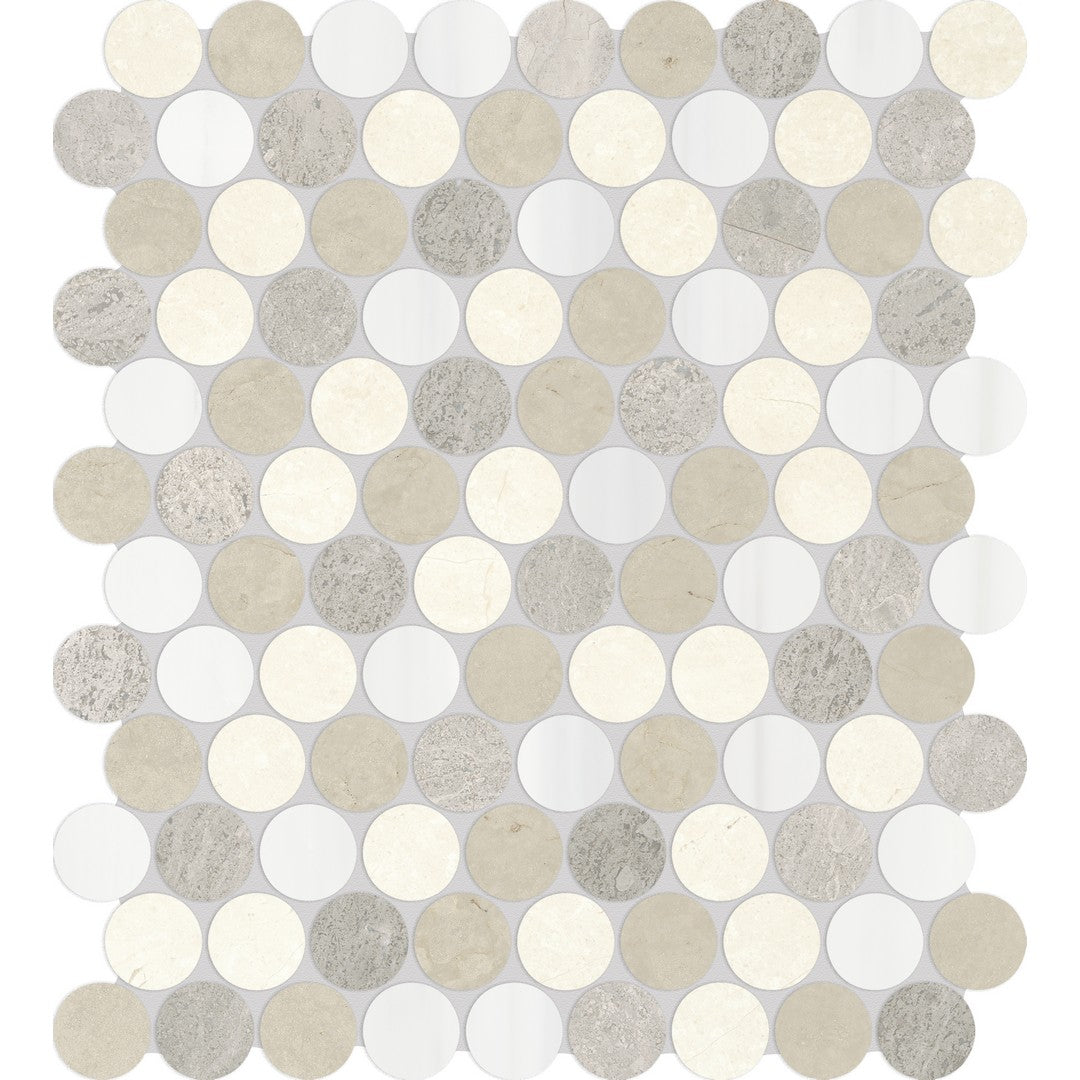 Anatolia Utopio 11" x 13" Honed Marble 1.25" Penny Round Mosaic