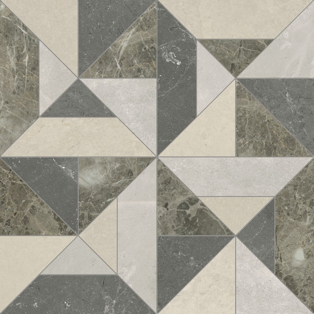 Anatolia Utopio 16" x 16" Honed & Polished Marble Triangle Mosaic