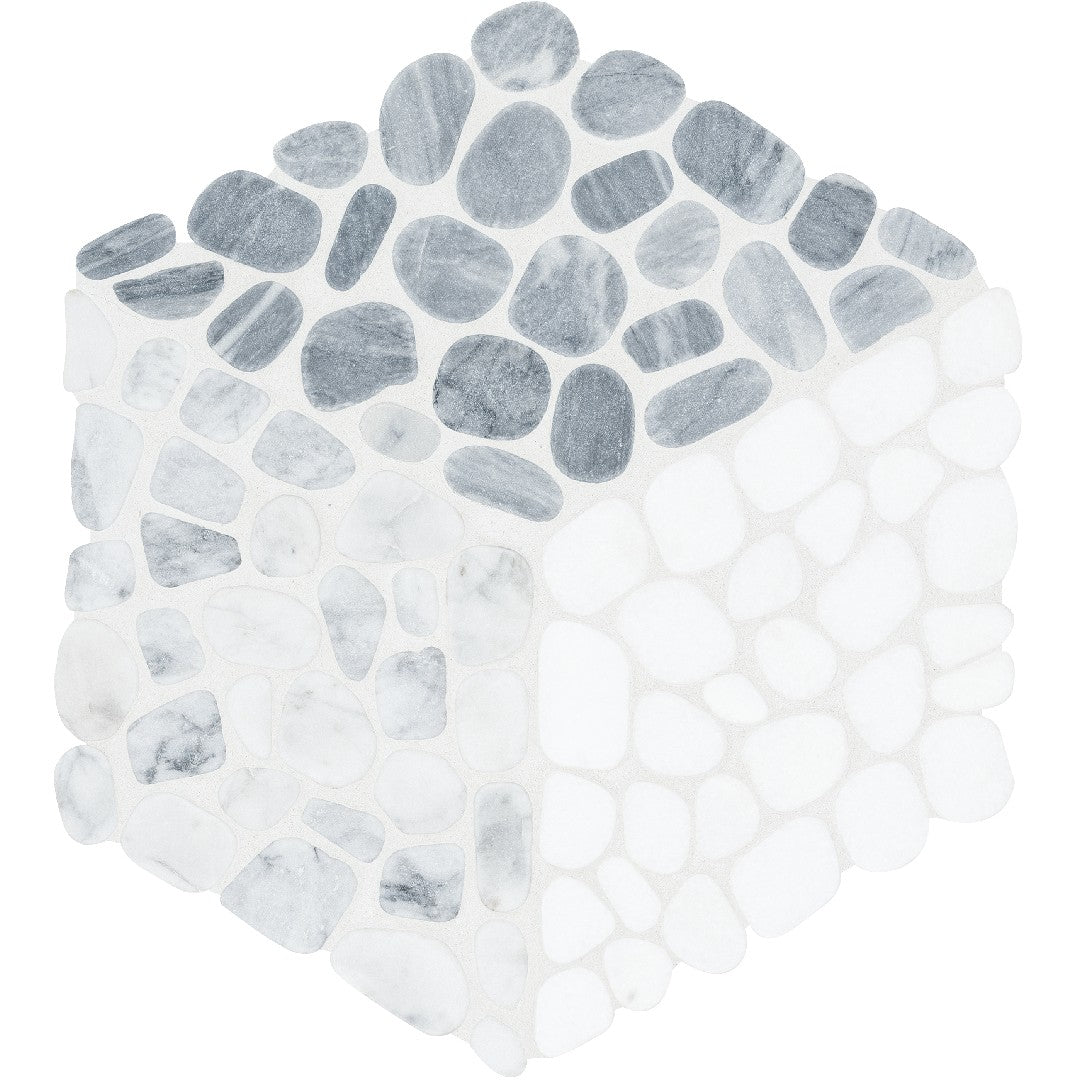 Anatolia Cabana Pebble 10" x 12" Tumbled Natural Stone Node Pebble Cube Mosaic