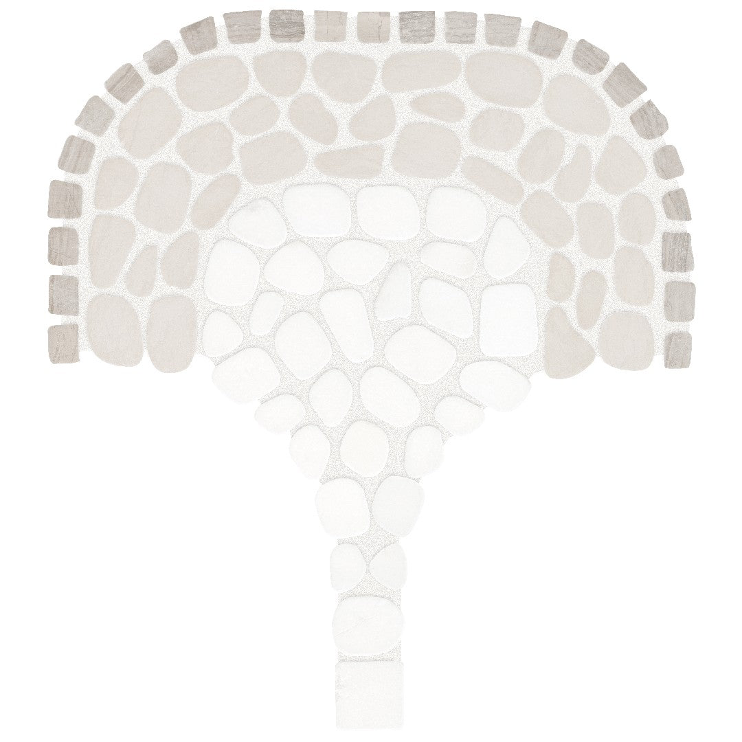 Crossville Cabana Pebble 8" x 15" Tumbled Natural Stone Flow Pebble Mosaic