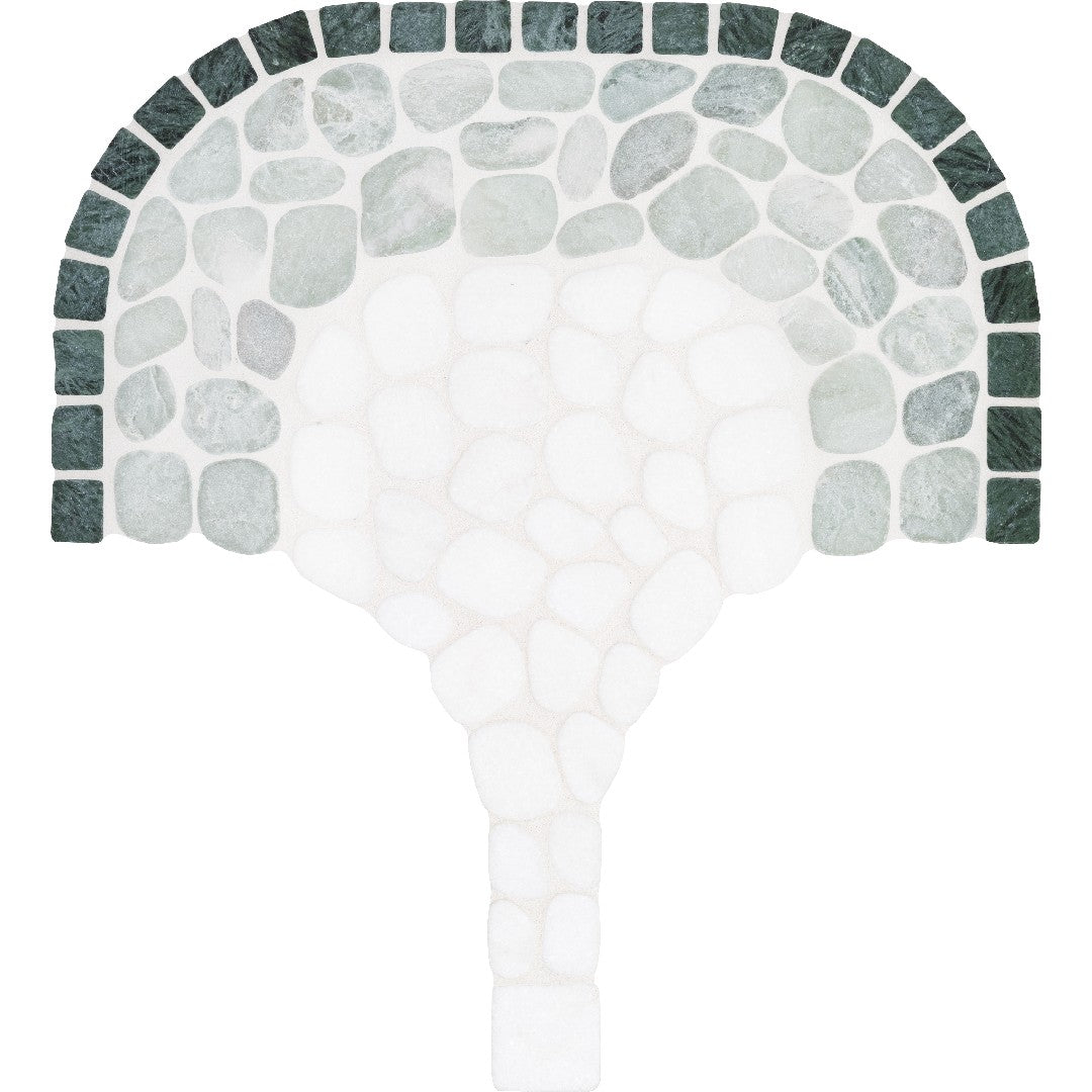 Anatolia Cabana Pebble 8" x 15" Tumbled Natural Stone Flow Pebble Mosaic