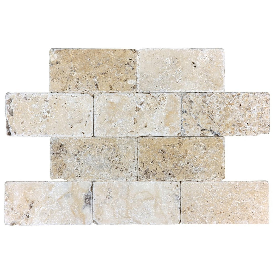 Anatolia Natural Stone 3" x 6" Tumbled Travertine Tile
