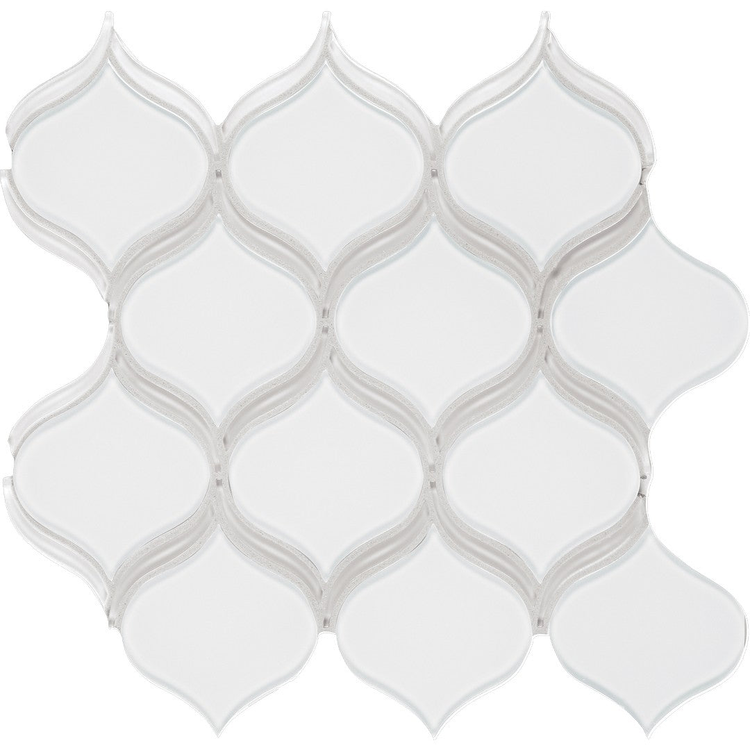 Tesoro Element 11.25" x 11.75" Interlocking Arabesque Glass Mosaic