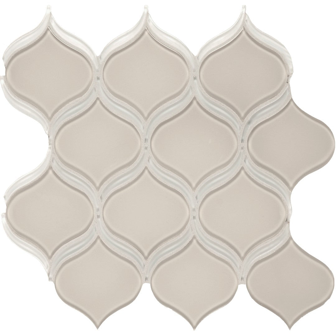 Tesoro Element 11.25" x 11.75" Interlocking Arabesque Glass Mosaic