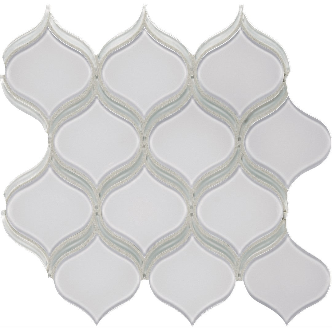 Tesoro Element 11.25" x 11.75" Interlocking Arabesque Glass Mosaic