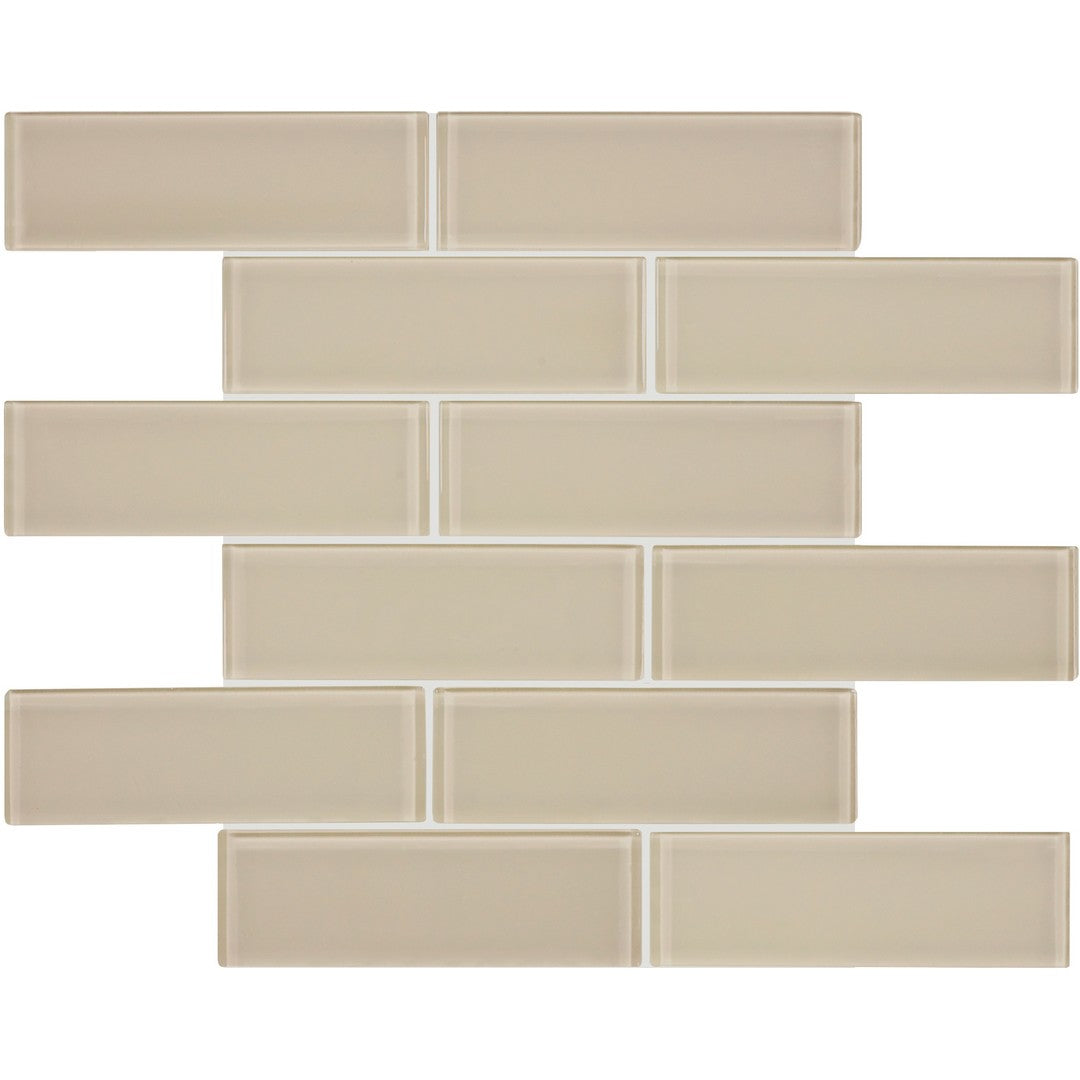 Tesoro Element 11.75" x 11.75" Interlocking Staggered Glass Mosaic