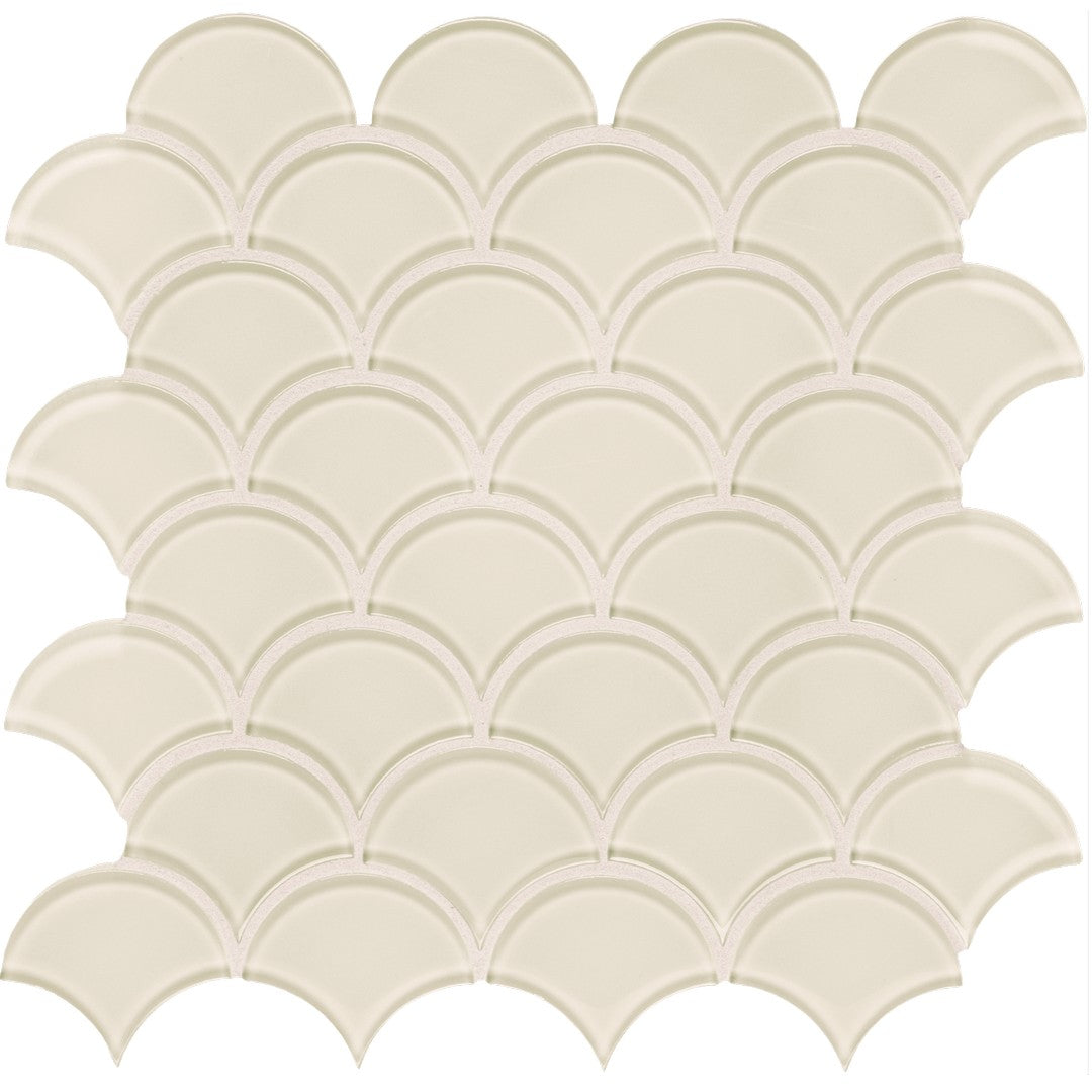Tesoro Element 11.75" x 11.75" Interlocking Scallop Glass Mosaic