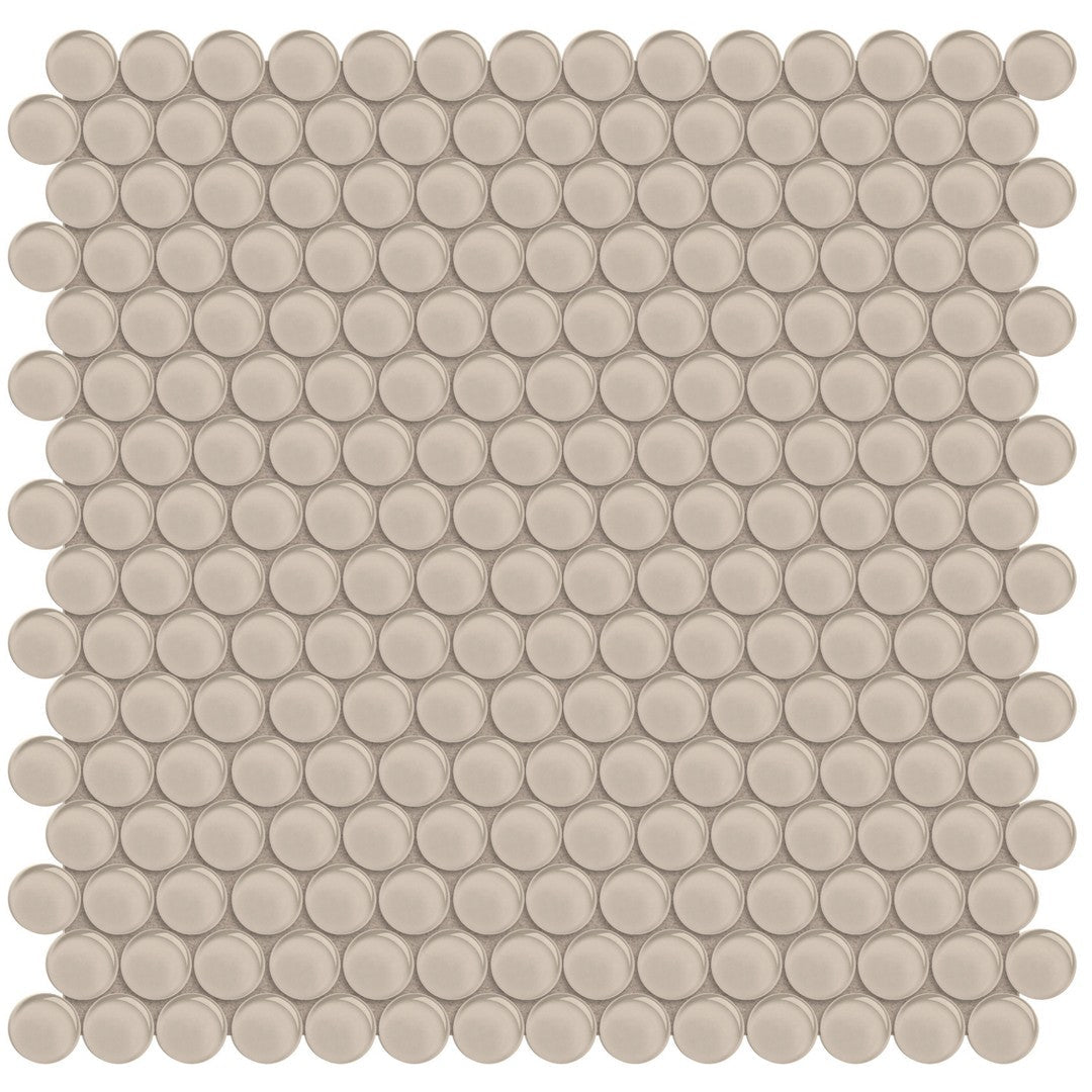 Tesoro Element 11.50" x 11.75" Interlocking Penny Round Glass Mosaic