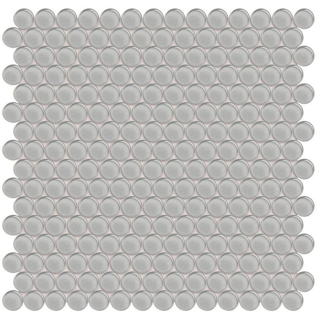 Tesoro Element 11.50" x 11.75" Interlocking Penny Round Glass Mosaic