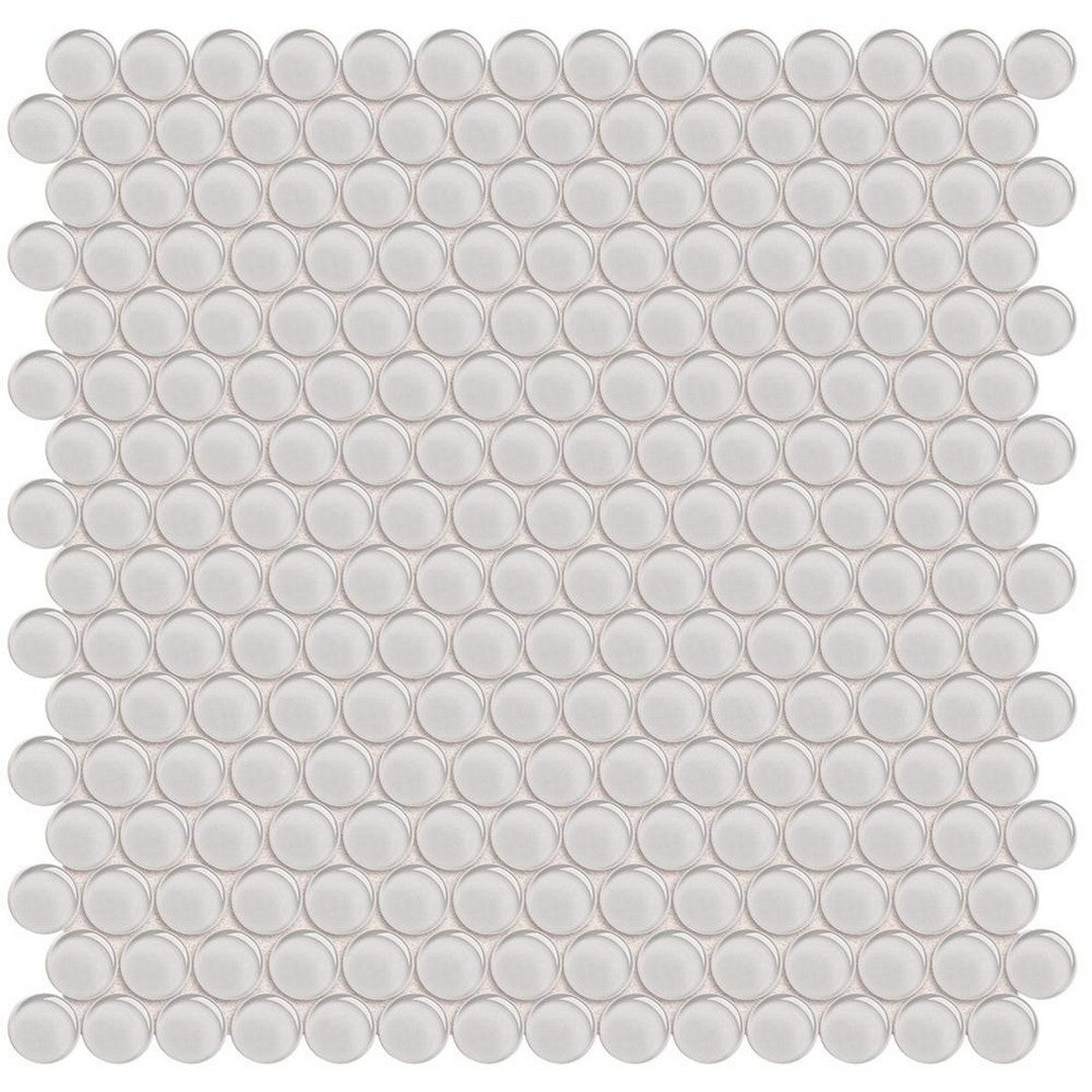 Tesoro Element 11.50" x 11.75" Interlocking Penny Round Glass Mosaic