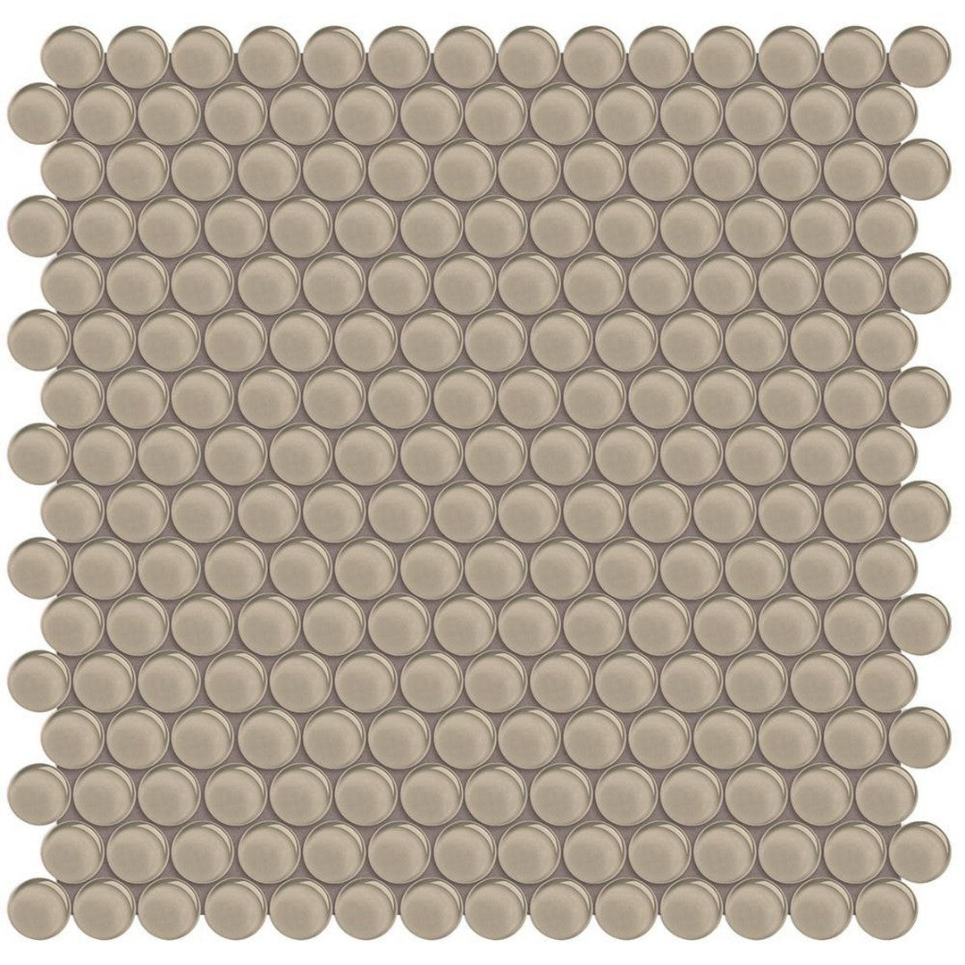 Tesoro Element 11.50" x 11.75" Interlocking Penny Round Glass Mosaic