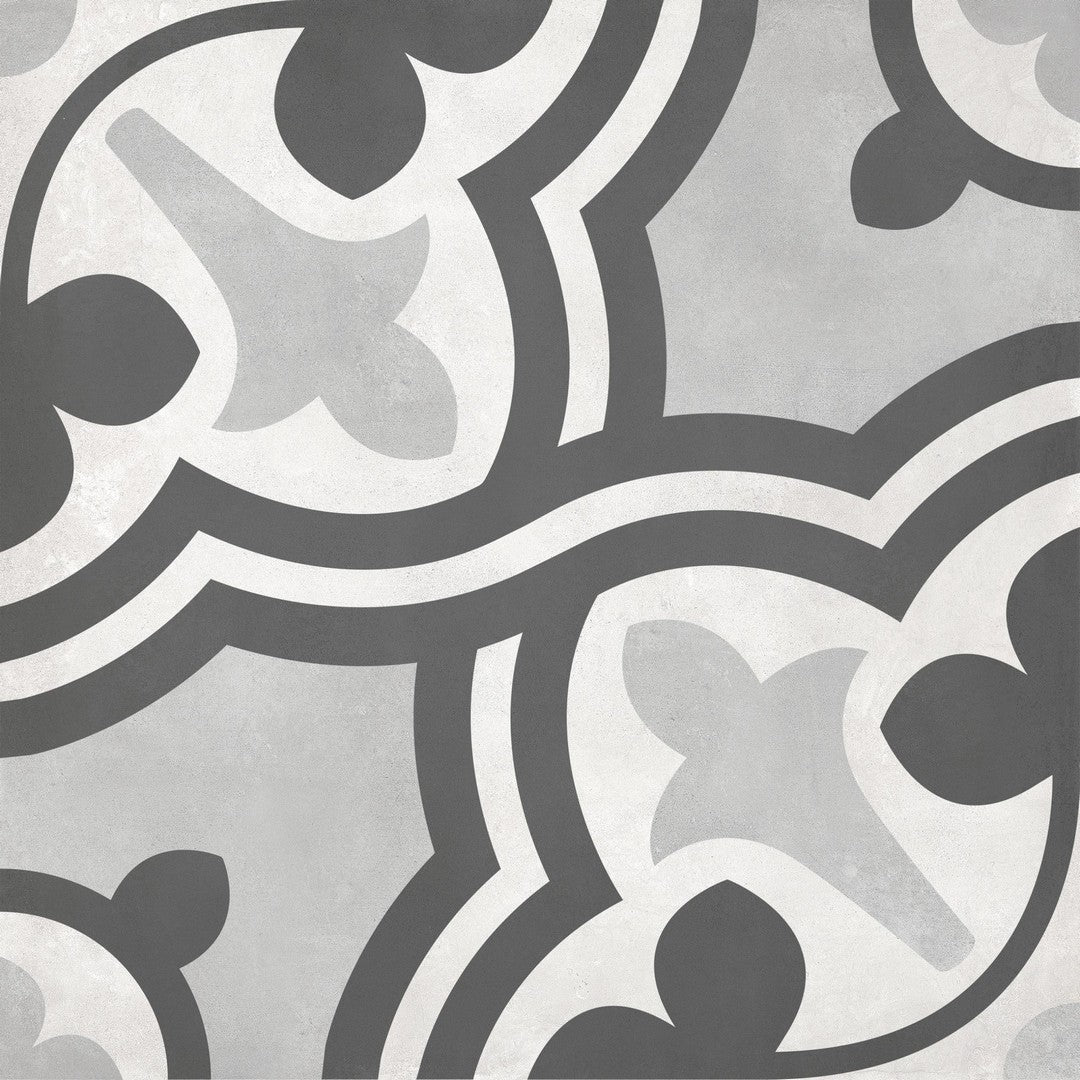 Tesoro Form 8" x 8" Pressed Matte Baroque Deco Porcelain Tile